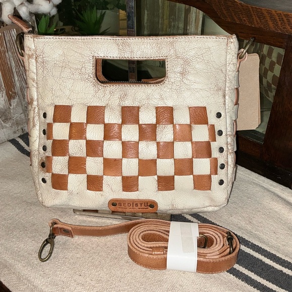 NWT Bed Stu Leather Keiki Crossbody Bag Handbag Nectar Lux Tan Rustic MSRP $235 - Picture 2 of 12